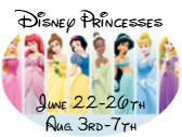 Disney Princesses Camps: June 22nd - 26th & August 3rd - 7th
