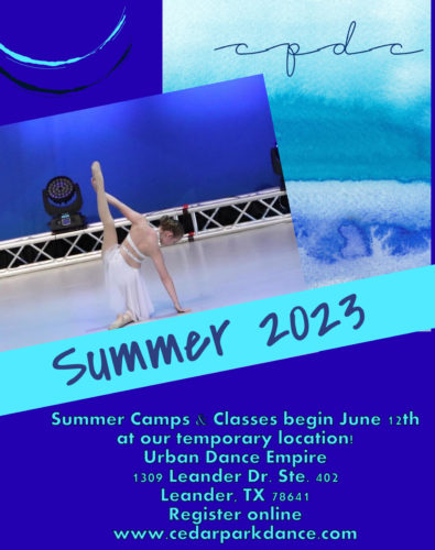 Classes begin June 12th at our temporary location: 1309 Leander Dr Ste 402, Leander, TX 78641